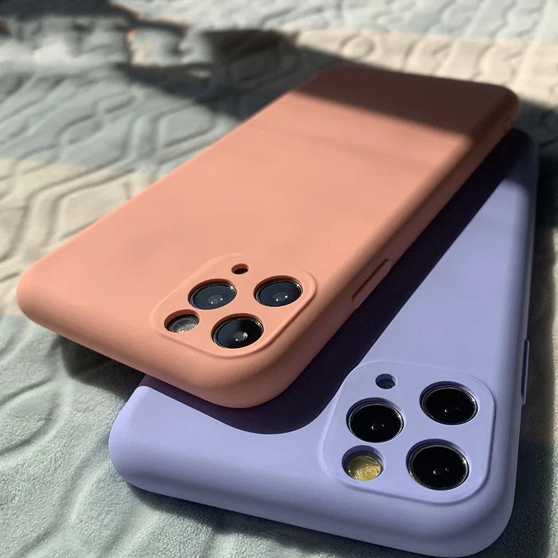 Мягкий силиконовый чехол для телефона iPhone 11 Pro Max жидкий Противоударная задняя