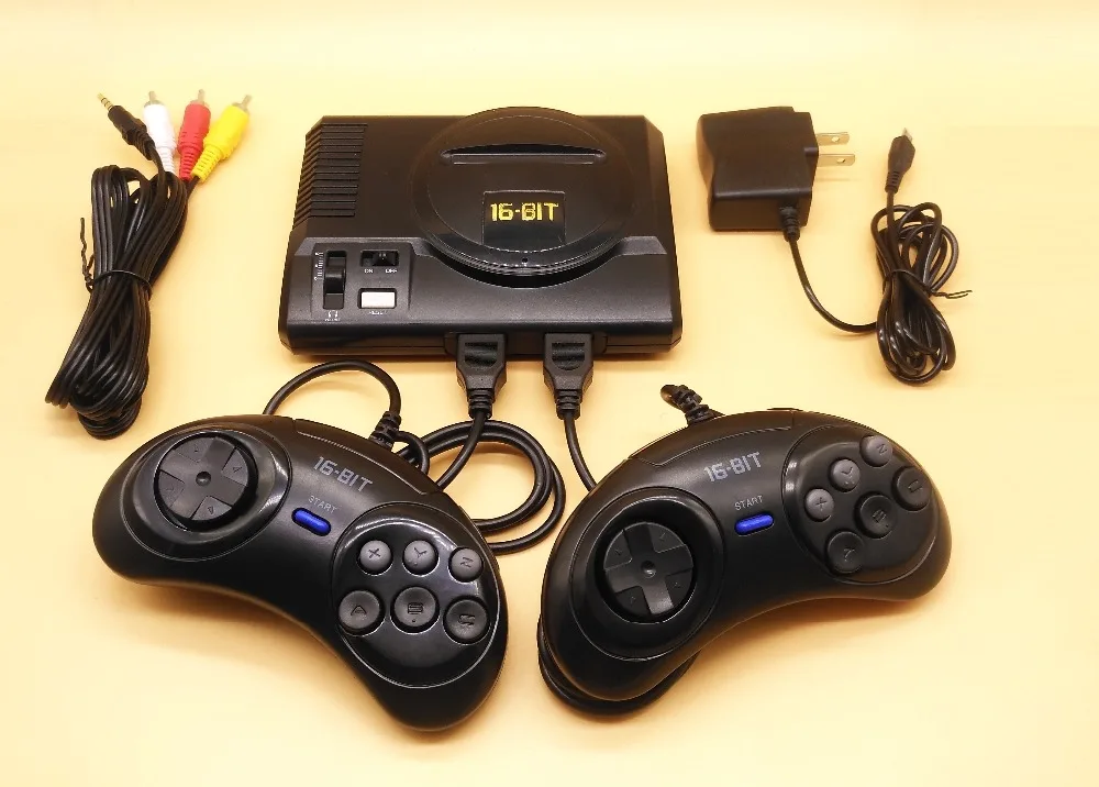 Новинка Ретро Мини ТВ Видео игровая консоль для sega MegaDrive 16 бит игры с 208 различных встроенных игр два геймпада AV Out