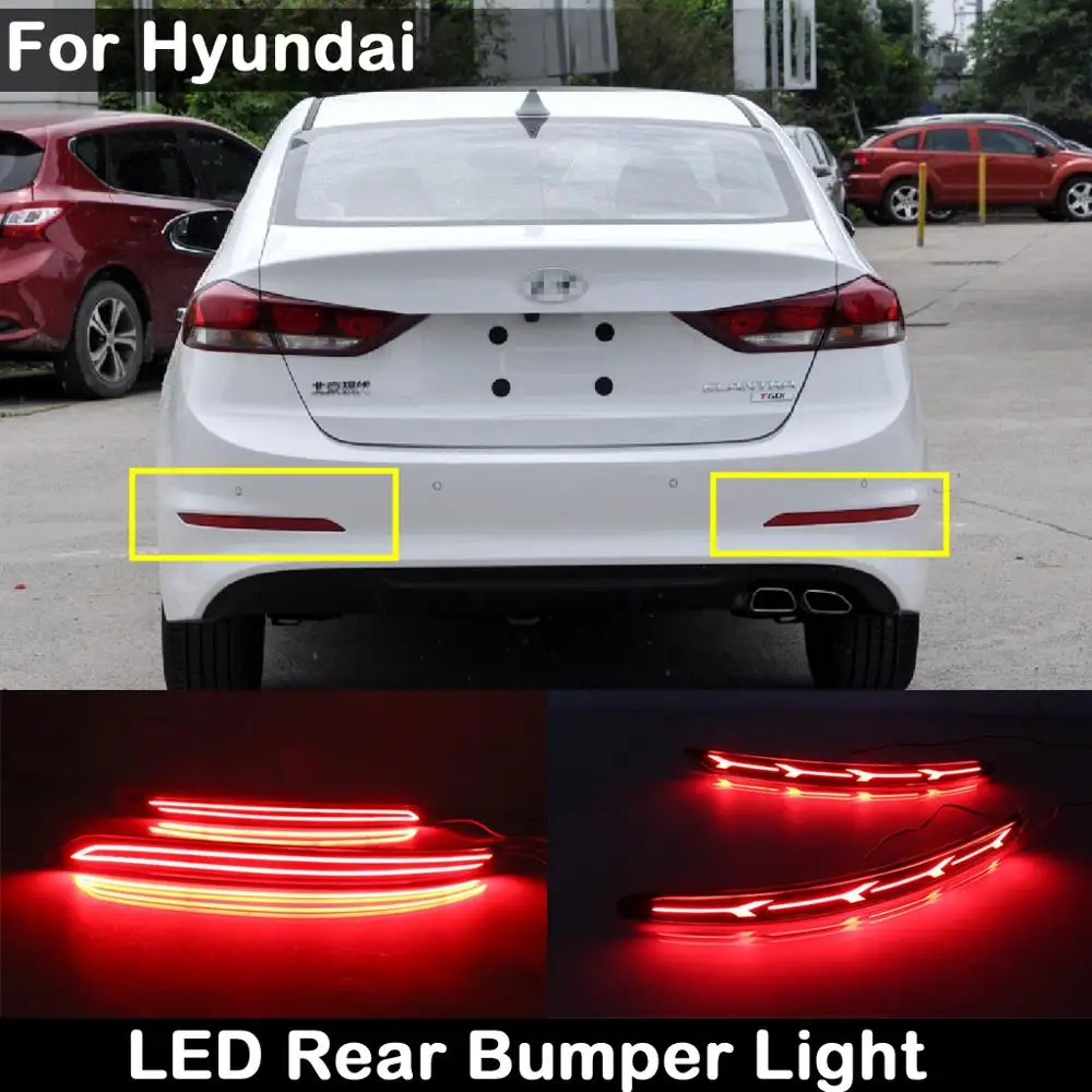 2 предмета в комплекте для Hyundai Elantra 2016 2017 светодиодный задний бампер отражатель