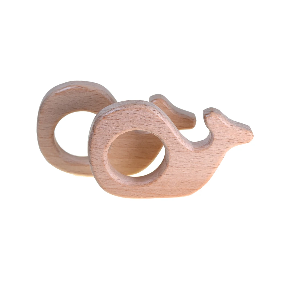 Beech Wooden Whale Teether- (1)