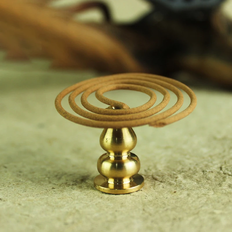 

High Quality Brass Incense Burner Holder For Incense Stick Coil Bottle Gourd Shaped Copper Incense Holder