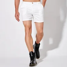 

2021 Fashion Men's Casual Shorts Business Social Daily Home Beach Pink Shorts 100% Cotton Solid Male Straight High Quality Pants