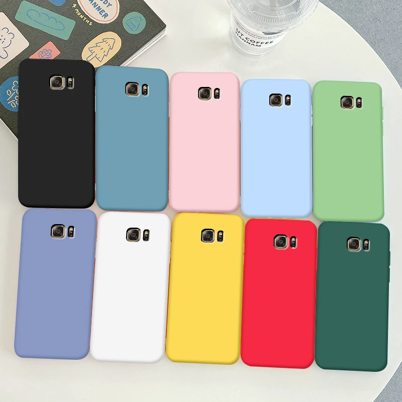 Funda silicona TPU suave para Samsung Galaxy Note 5, carcasa trasera Simple para teléfono, Macaron, color negro caramelo|Fundas antigolpes para - AliExpress