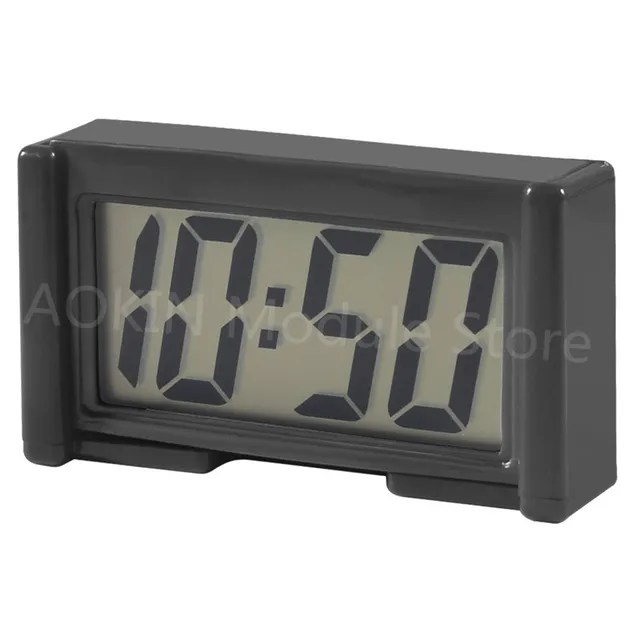 1pcs Mini Car Digital Clock Car Accessories Car Clocks Auto Electronic Clock LCD Watch Clock Suitable For Car Interior Decorate Black