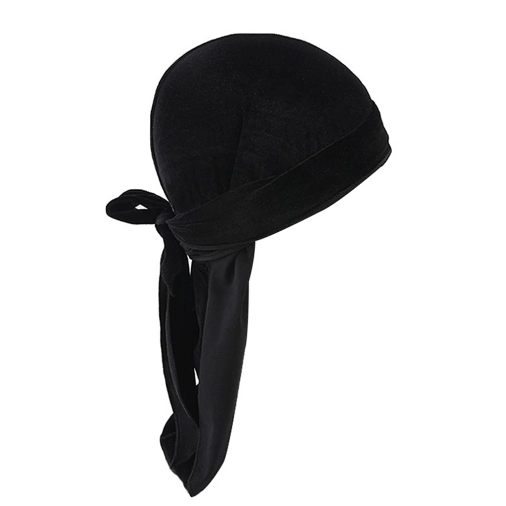 2 DIHOPE длинный хвост шелковый шарф Мусульманский Doo Rag пиратская шляпа Durag Кепка chemo Череп Шляпа Тюрбан повязка для волос банданы 12 цветов на выбор - Цвет: 2