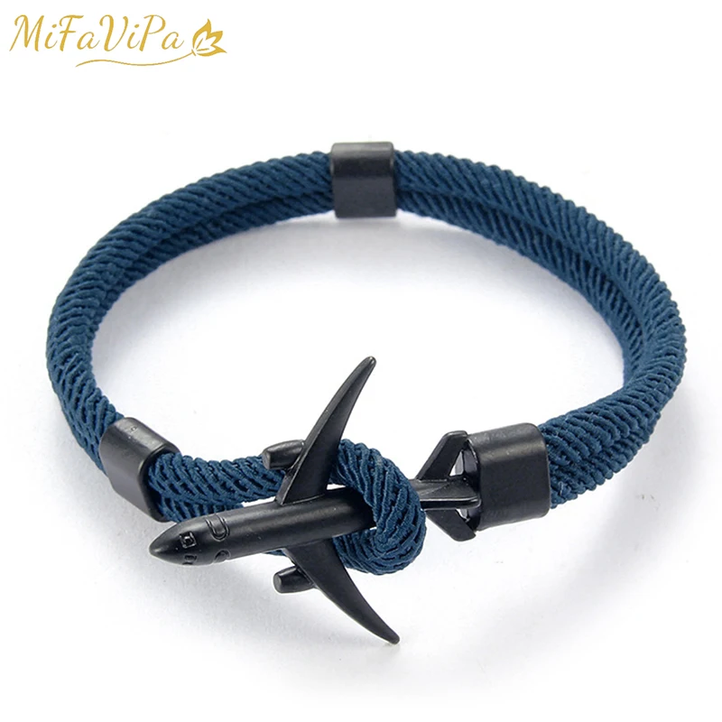 Bracelet Men Airplane Bracelet Men Braided Aviation Aircraft Bracelet Rope Bracelets