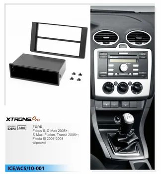 

XTRONS 10-001 Car Radio Fascia frame for FORD Focus II C-Max S-Max Fusion Transit 2006-2011 Fiesta Galaxy Kuga 2008-2012