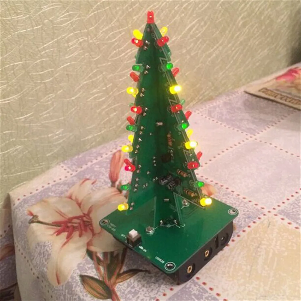 3D USB Рождественские елки украшения 3 цвета светодиодный DIY комплект вспышка светодиодный EK1719 горячая Распродажа поддержка Прямая поставка