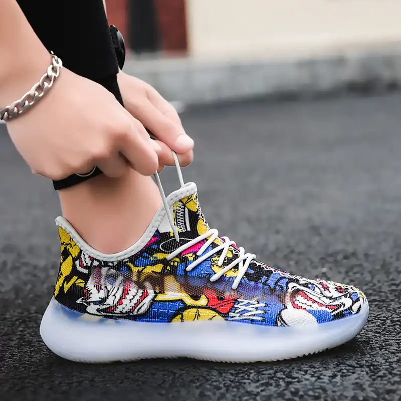 Men S Sport Running Shoes Anime Colorful Men S Sneakers Breathable