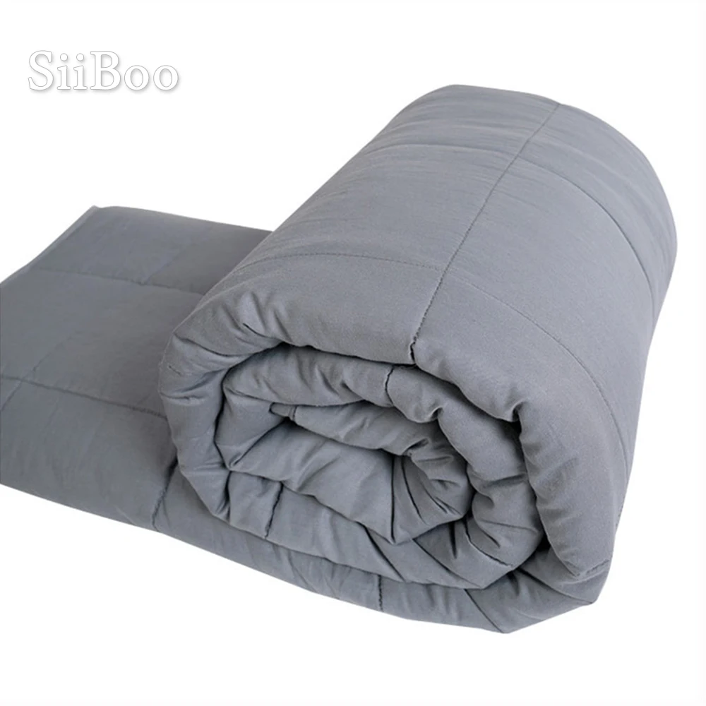 Grey plaid gravity blanket for Anxiety, ADHD, Autism, Insomnia or