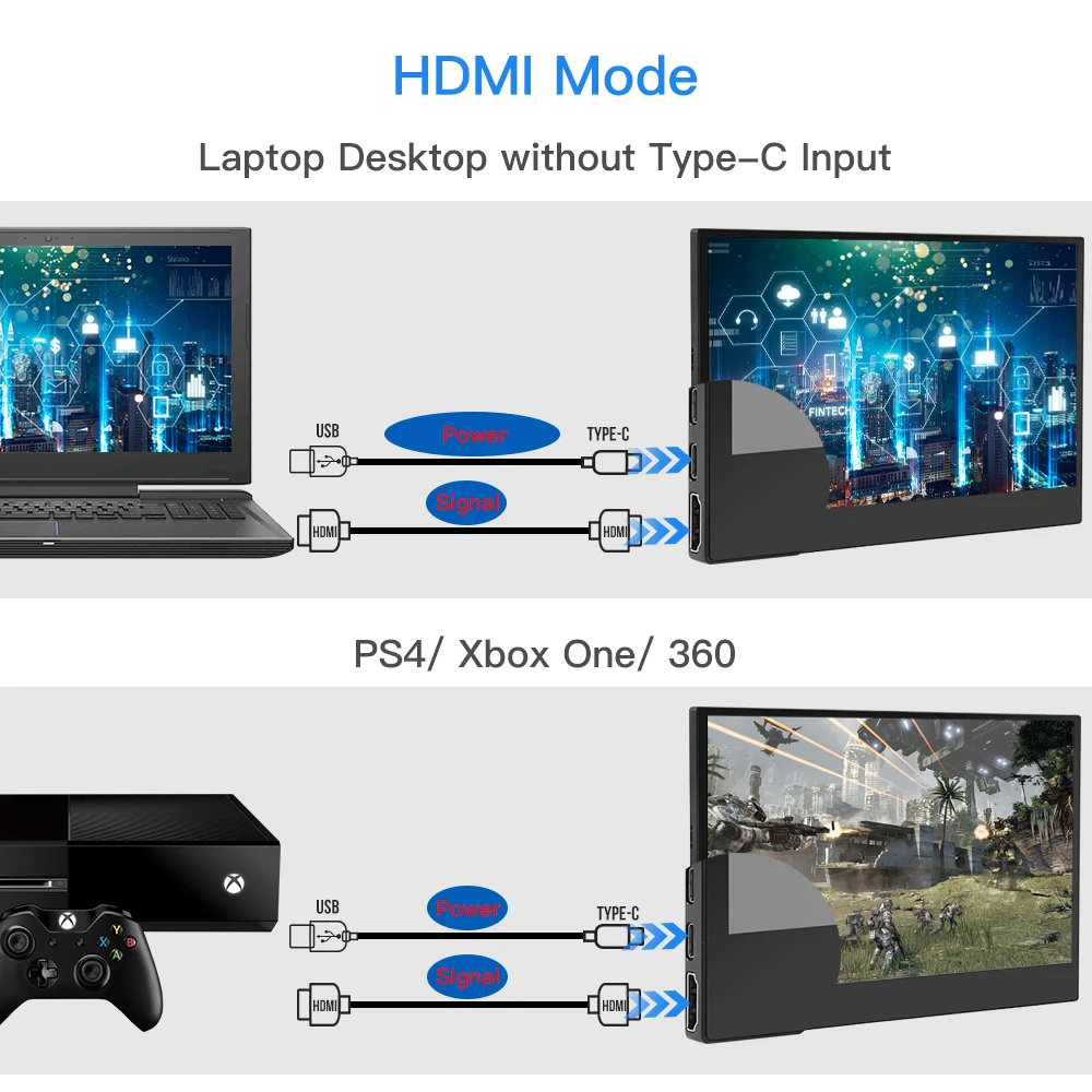 Eyoyo Portable USB C Monitor 13 3 HDMI Second Screen FHD 1080P IPS Screen Gaming Monitor 3