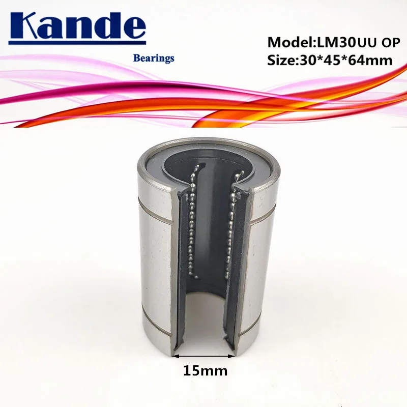 Kande подшипники 1 шт. LM30OP LM30UUOP LM30UU OP линейные подшипники открытого Тип ЧПУ Линейный LM30OP 30*45*64 мм