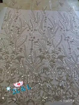 

High quality beads tube sequin embroidery French net African lace Nigeria lace fabric designer DIY dress wedding skirt clothing