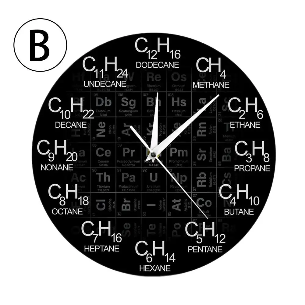 Химические элементы, периодически акриловые настенные часы, научная химия, символ, часы, химия, подарок учителю, настенные художественные украшения - Цвет: B