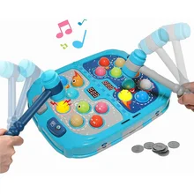 Jeu de taupe interactif éducatif, jouets avec marteau lumineux et sonore, adaptés aux enfants pour jouer à des jeux de sol à Percussion