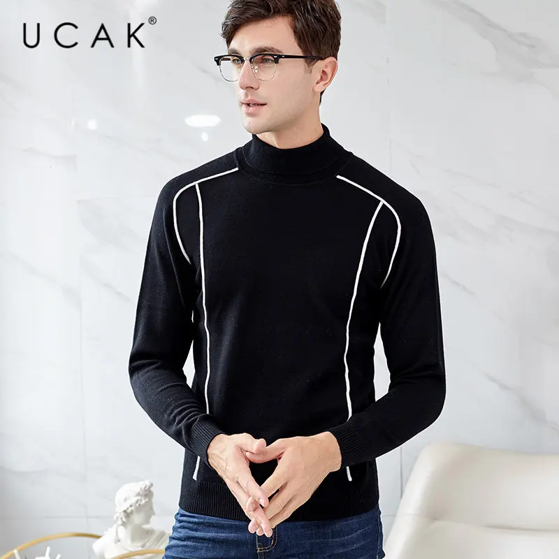 ^Cheap UCAK Brand Merino Wool Sweater Men Streetwear Fashion Young Pull Homme Autumn Winter Warm Turtleneck Cashmere Pullover Men U3048 ^Cheap UCAK Brand Merino Wool Sweater Men Streetwear Fashion Young Pull Homme Autumn Winter Warm Turtleneck Cashmere Pullover Men U3048