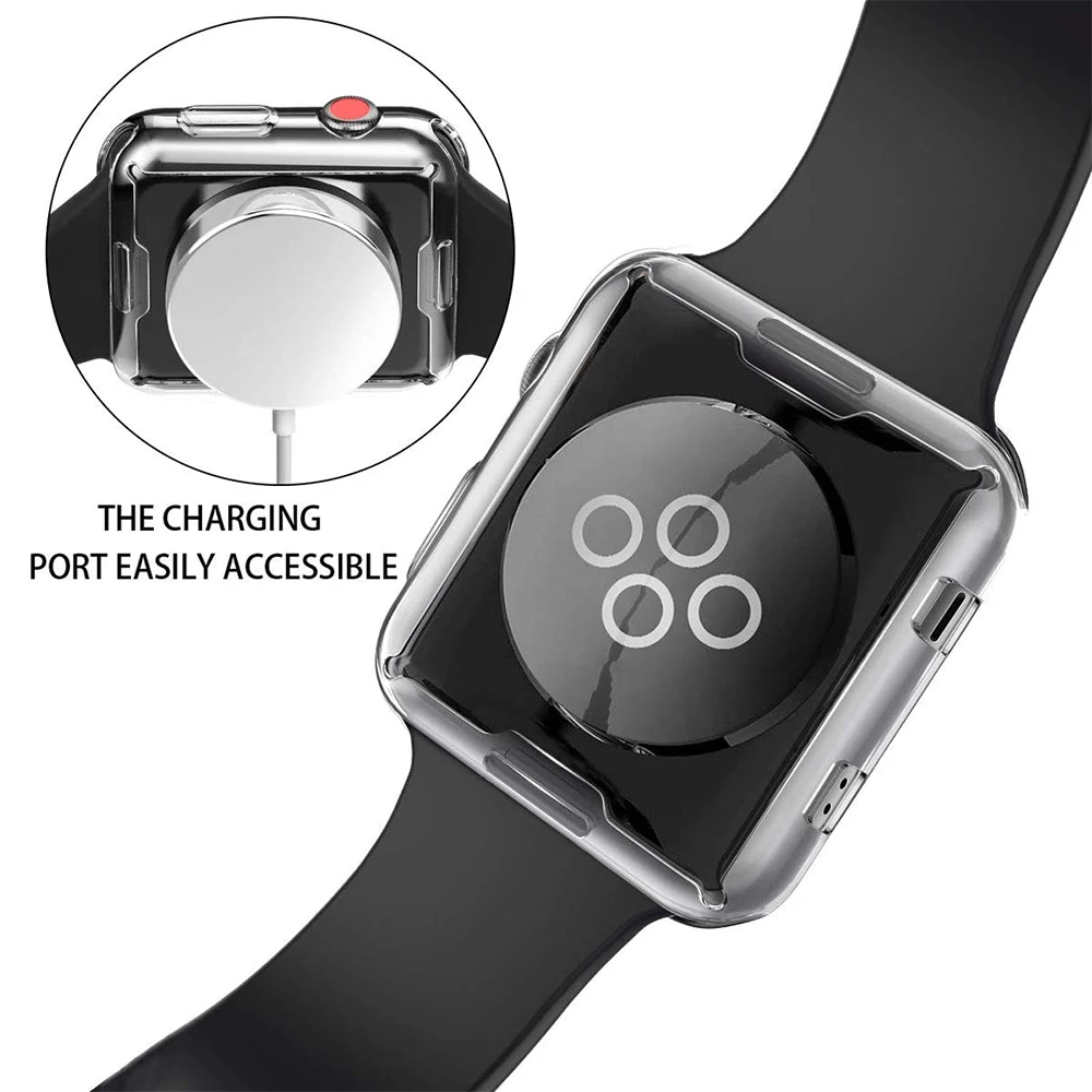 360 Full Soft Clear TPU Screen Protector Case For Apple Watch Series 44MM 40MM 42MM 38MM