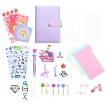 

2 Sets Mini Notebooks Diaries Pocket Notepads Cartoon Portable Graffiti Books Gift Stationery (Purple)