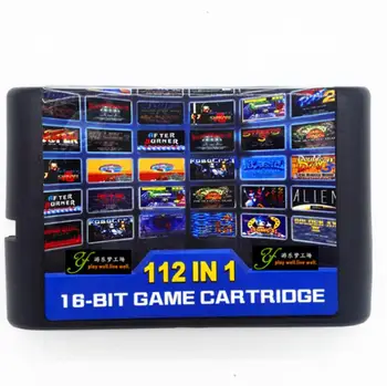 

Retro 16 bit MD black card 112 in 1 cartridge for Sega home game console