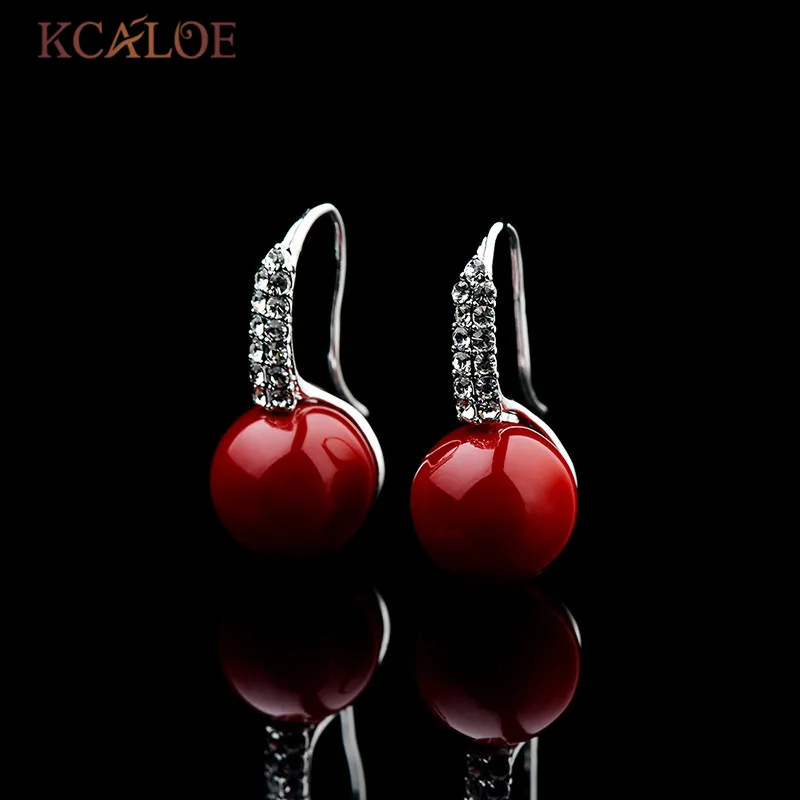 Серьги с Кораллом Красный Коралл Женские Большие Шары Коралловые Висячие