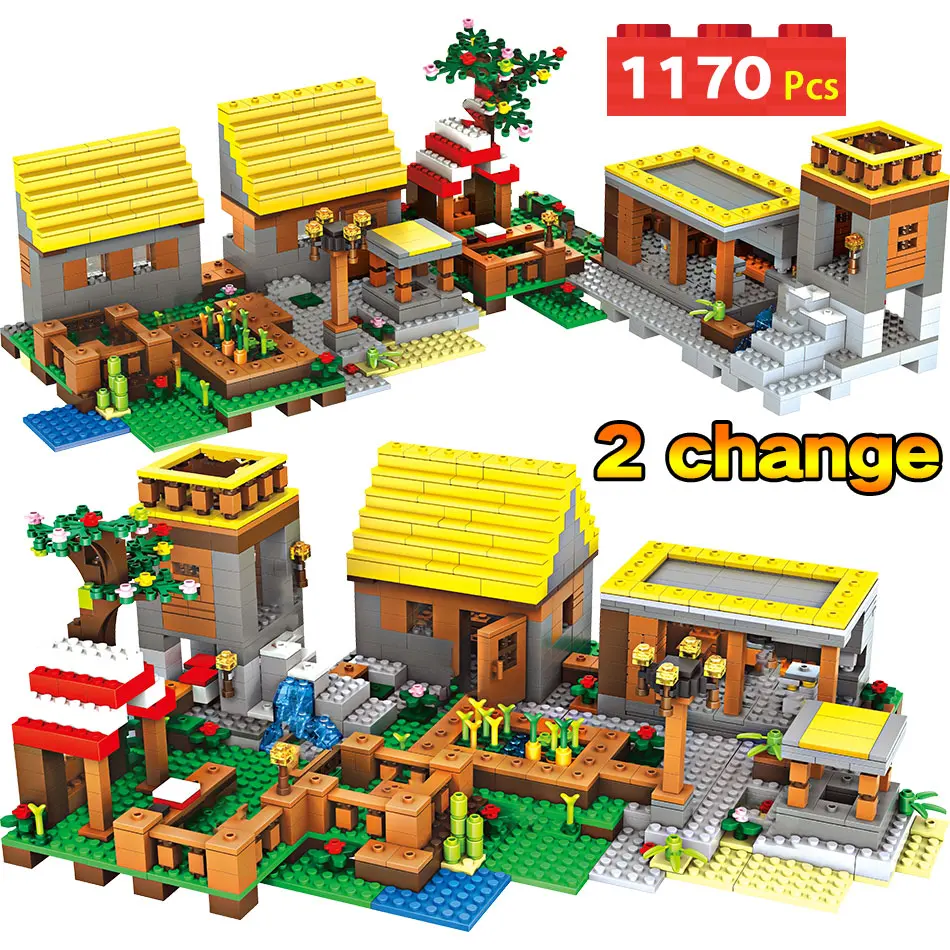 

1170PCS My World Series Dream Village Building Blocks Compatible Minecrafted Guard Bricks Figures DIY Toys For Children
