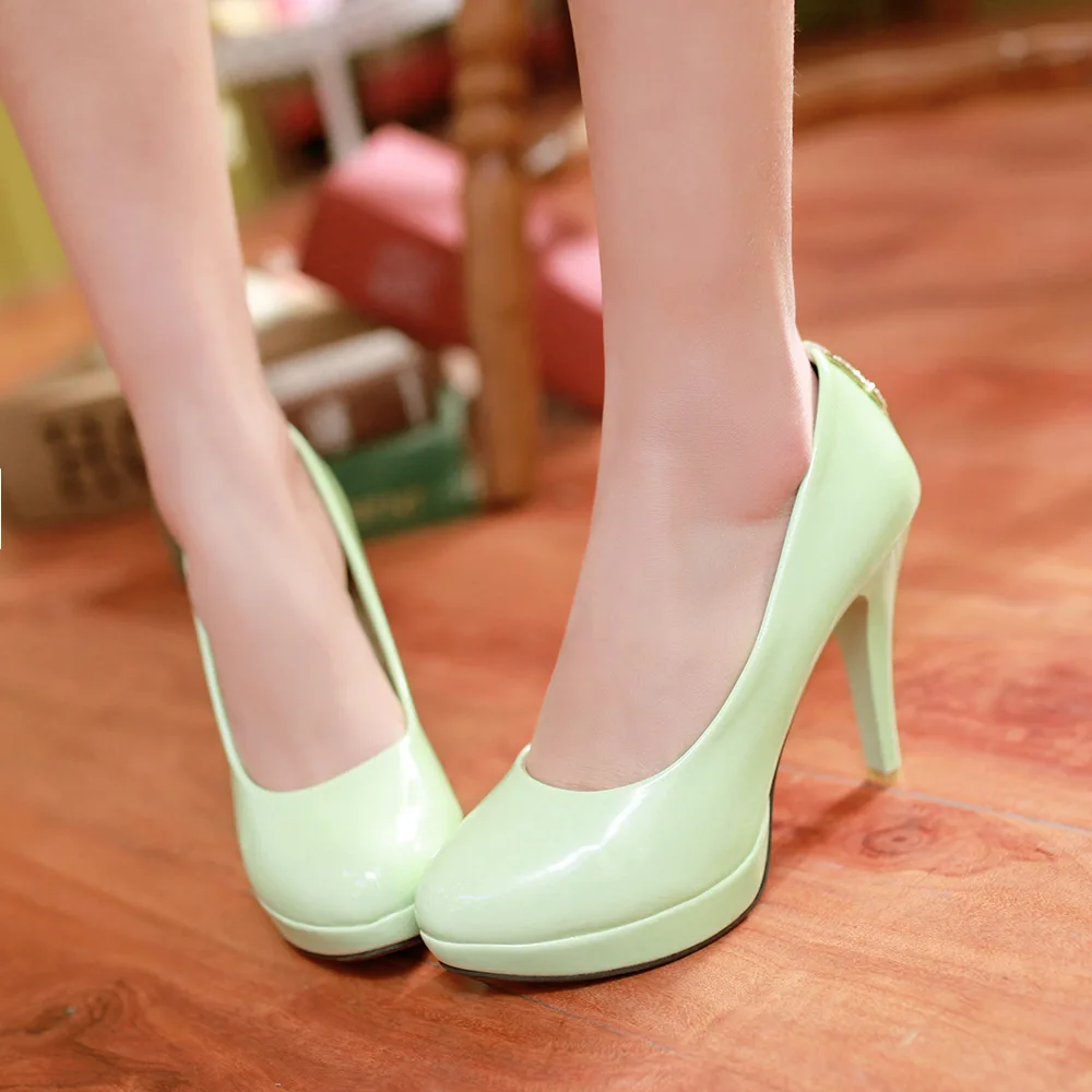 

2017 Spring New Style Followed by Man-made Diamond Pendant Chain Fashion High Heel Shoes Ol Elegant Mature WOMEN'S Thin Shoes