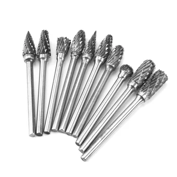 

10pcs 3mm Tungsten Steel Grinding Head Double Grain Rotary File Milling Cutter Heads Polishing Wood Metal Processi Carving Tool