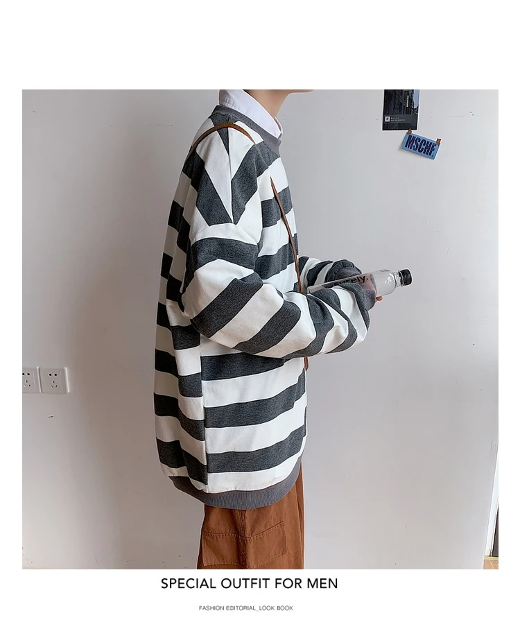 Men's 13 Color Full High-quality Coats Stripe Printing Hoodies Mens Cotton Clothes Pullover Casual Loose Sweatshirts Size M-5XL