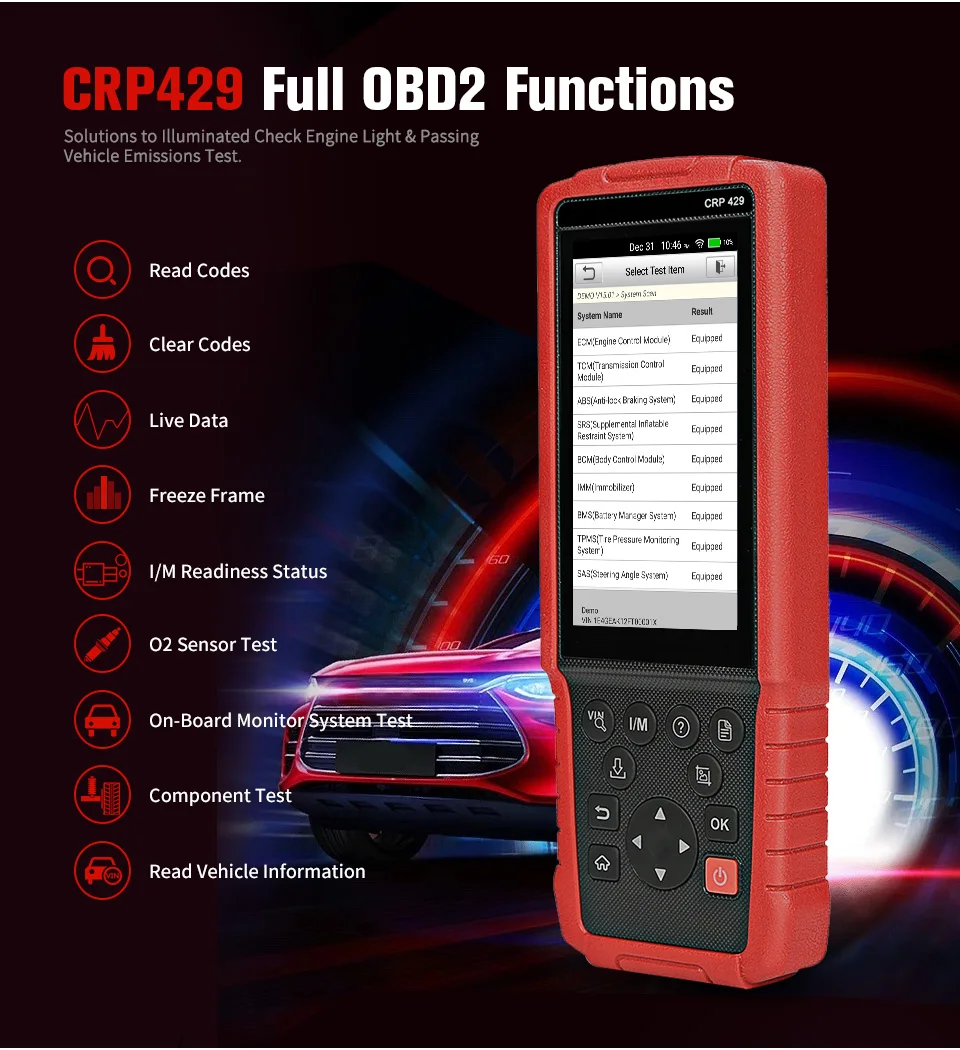 LAUNCH X431 CRP429 OBD2 сканер OBD OBDII EOBD диагностический инструмент все системы авто код читателя ключ инжектор кодирования DPF PK CRP429C