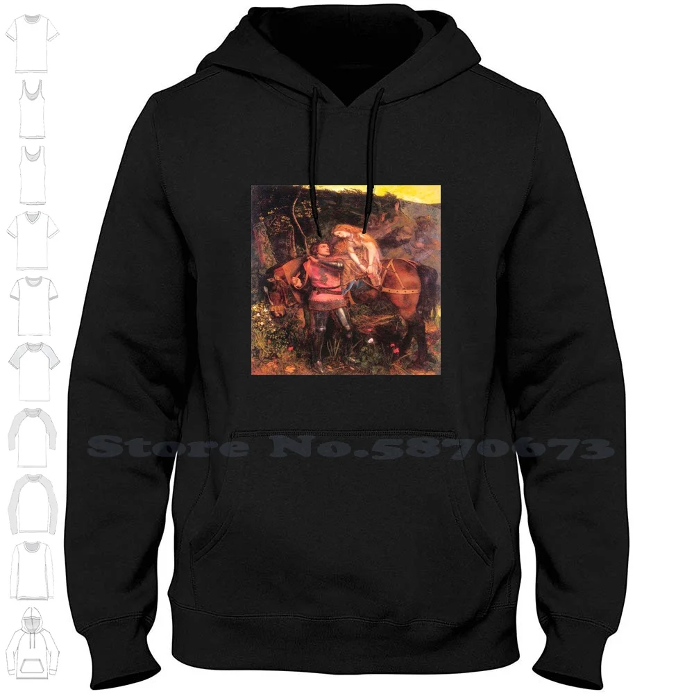 

La Belle Dame Sans Merci-Arthur Hughes Long Sleeve Hoodie Sweatshirt Womens Knight Inspirational