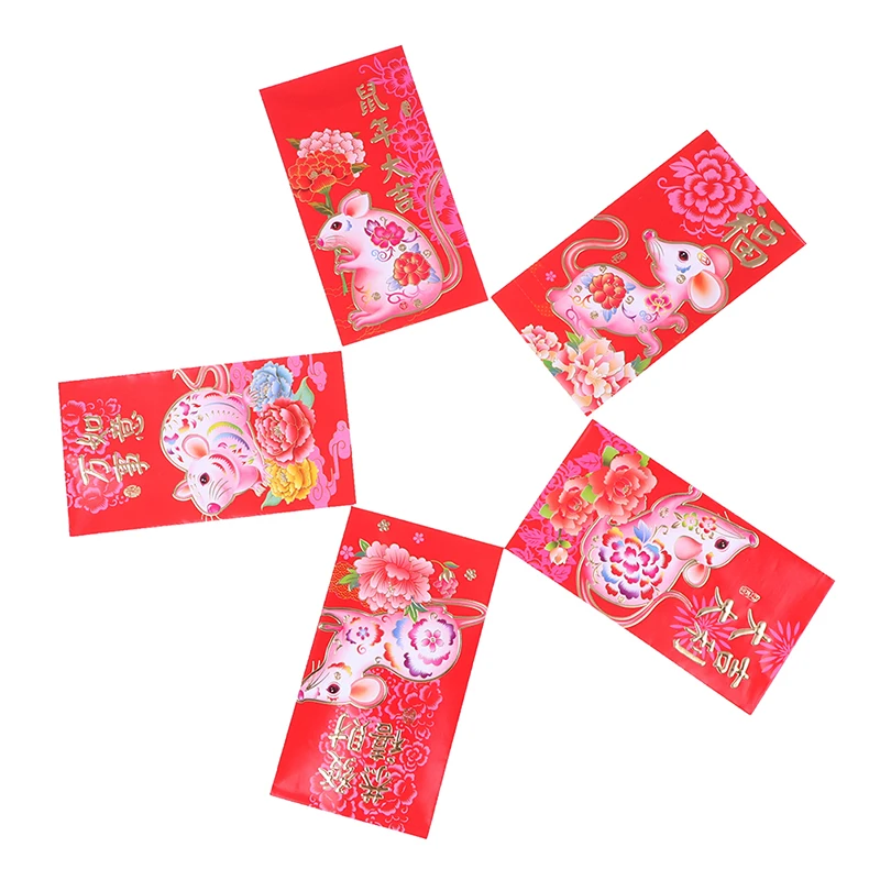 6 шт./компл. года, бело-серые кисточки пакет мешок китайский год красный конверт для денег детская год красный карман для студенческого подарок для детей