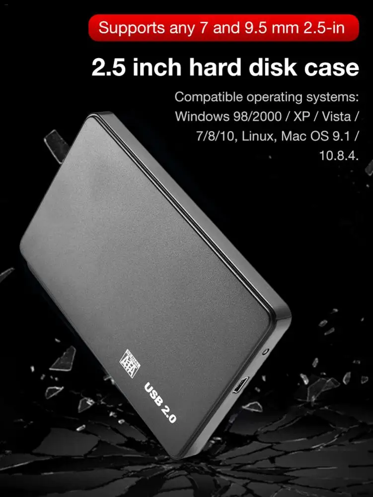 2,5 дюймовый последовательный жесткий диск Sata к USB3.0/2,0 адаптер для жесткого диска 5 Гбит/с коробка поддерживает 2 ТБ для Windows Mac OS 2,5 дюймов жесткий диск