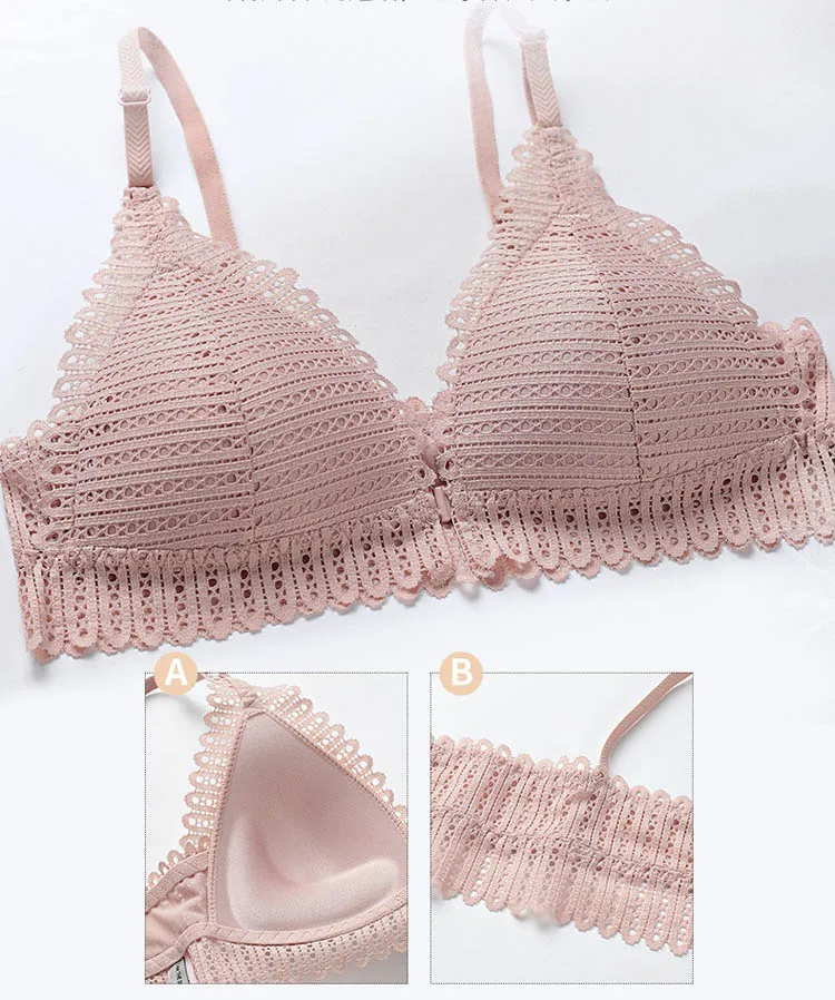 CINOON French Lace Front Closure Bra And Panties Set Women Sexy Lingerie Set Push Up Bralette Embroidery Underwear Brassiere (8)