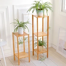 Бамбуковые домашние балконные стеллажи, креативные Цветочные стеллажи, мясистый зеленый цветочный горшок, стеллаж для гостиной, комнатный Цветочный Стенд для посадки