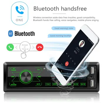 Amprime車ラジオ 12v autoradio AUX-IN bluetooth fm 7 色自動ステレオusbステアリングホイールリモコンMP3 マルチメディアプレーヤー