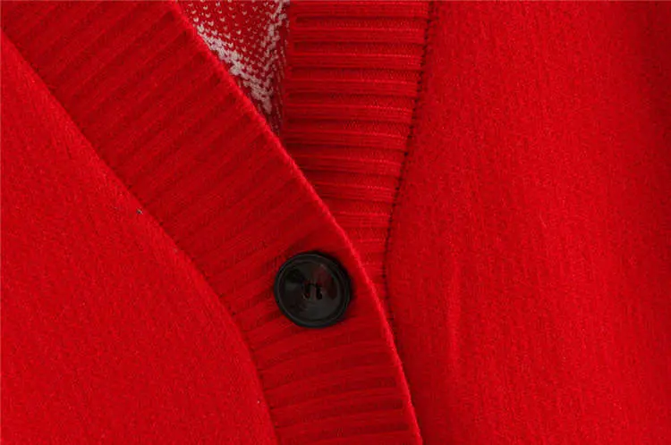 Корейский женский открытый передний милый свитер Рождественский кардиган японский на пуговицах вязать сердце школьная форма красный свитер девушки пальто