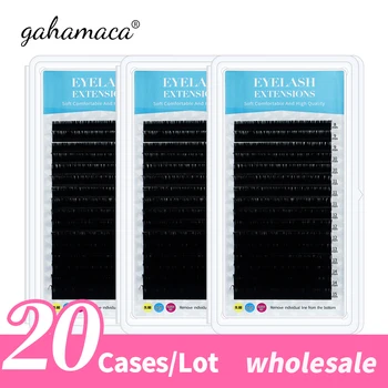 

GAHAMACA wholesale 20 cases set,16rows/tray high-quality mink eyelash extension individual false eyelashes natural eyelashes