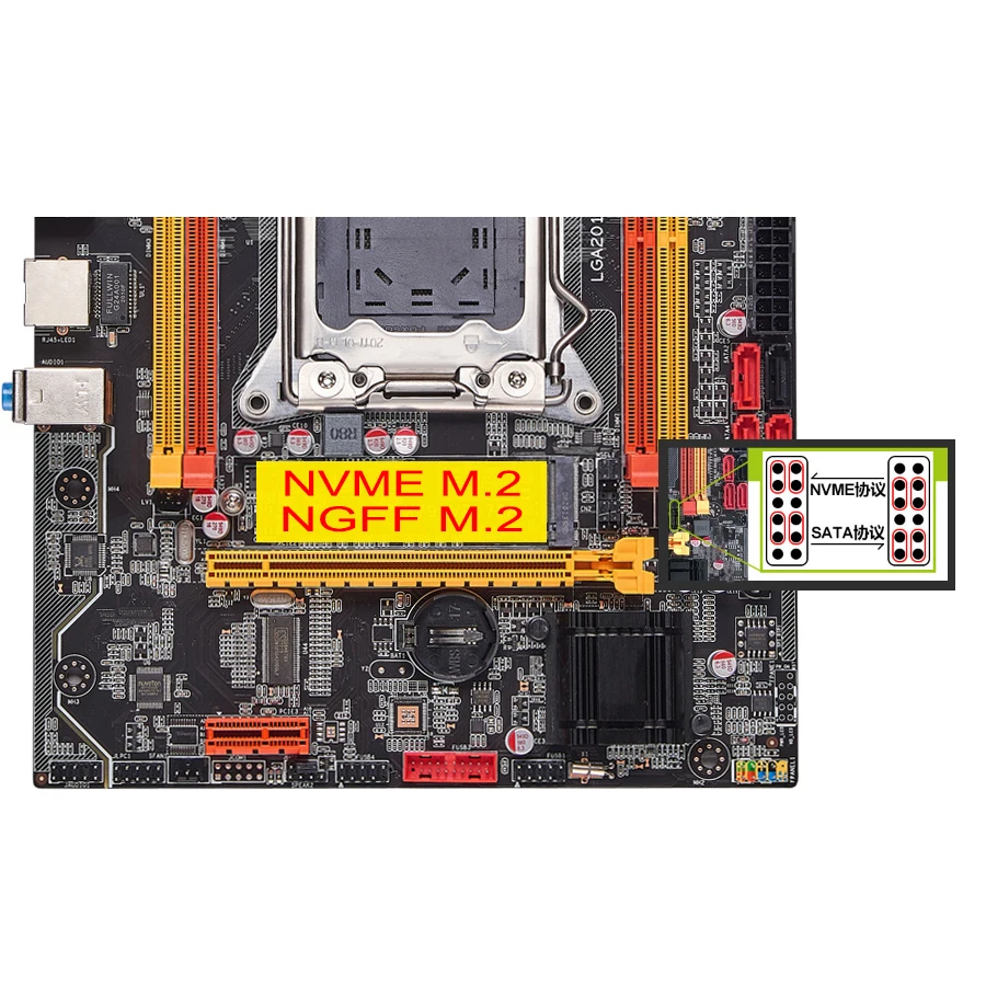 Qiyida X79 chipset motherboard combo kit set Xeon E5 2640 LGA 20112Pcs x 4GB= 8GB 1333 DDR3 ECC REG memory