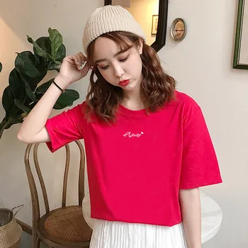 

New letter short sleeve cotton T-shirt for women
