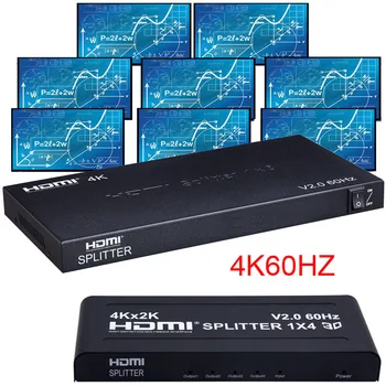 

4K 60hz 1x8 HDMI Splitter 1 IN 2 4 6 8 Output 1x2 1x4 HDMI Splitter HDMI 2.0 Video Converter 1080P for PS4 PC DVD To TV MONITORS