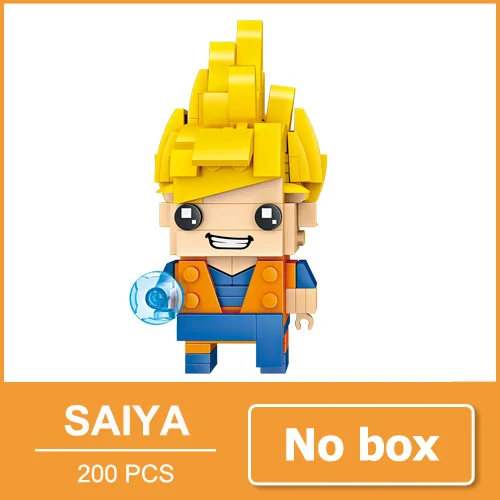 LOZ Dragon Ball Super Saiyan Son Goku, экшн-фигурка, игрушка, Dragon Ball Z, кирпичная голова, мини-строительные блоки, 200 шт., для детей 6+ лет - Цвет: LOZ Saiyan no box