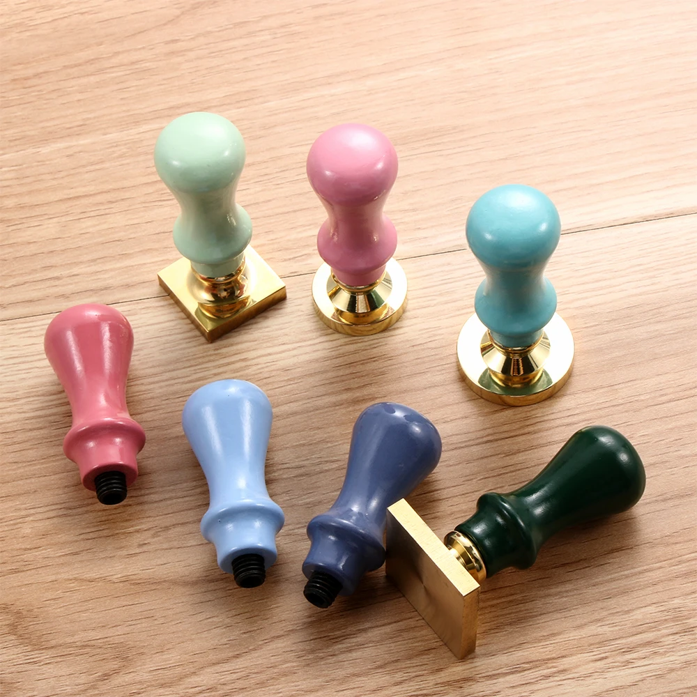 

1PC Macaron Color Paint Seal Printing Accessory Wooden Handle Seals Stamps Wax Sealing Stamp Christmas Card Envelope DIY Crafts