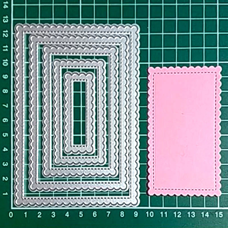 Прямоугольная кружевная рамка металлические режущие штампы для DIY Скрапбукинг фото украшение для альбома тисненая картонная открытка ремесла высечки