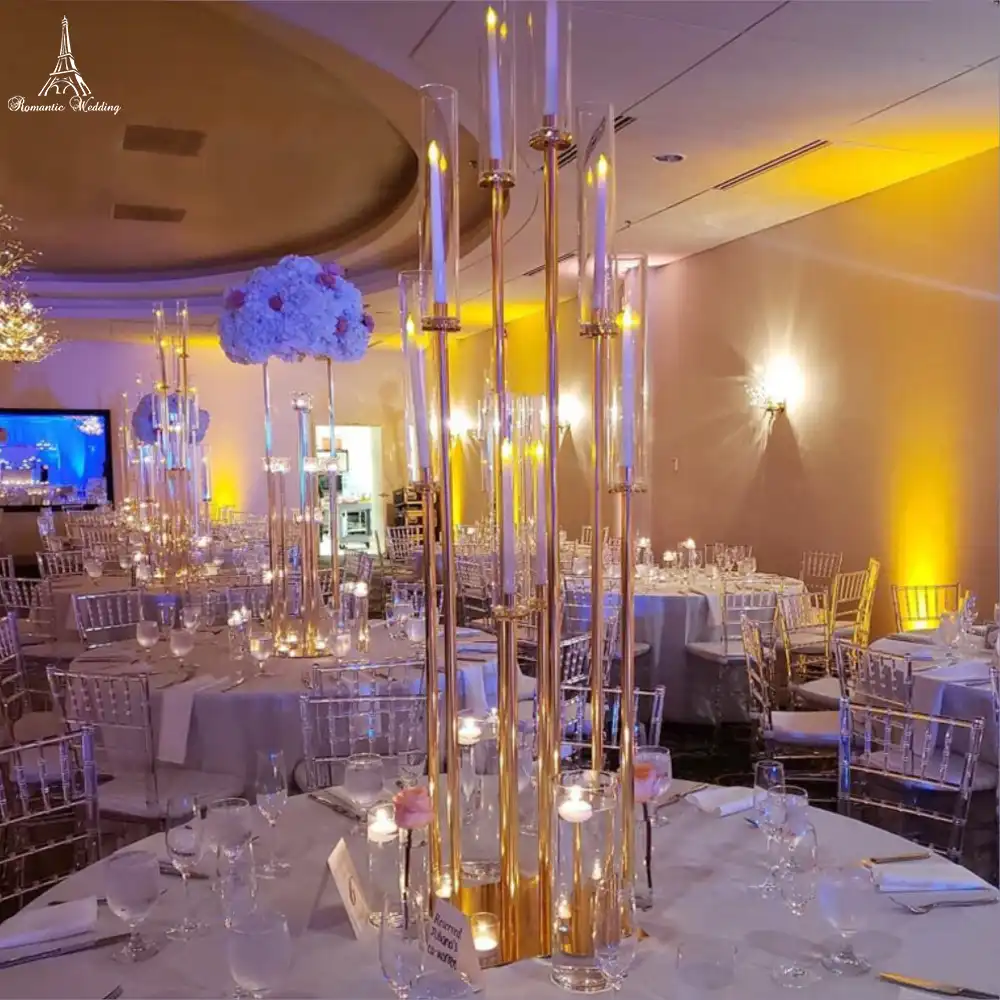 Romantico 8 Jefes De Los Titulares De Vela De Vidrio Redondo Base