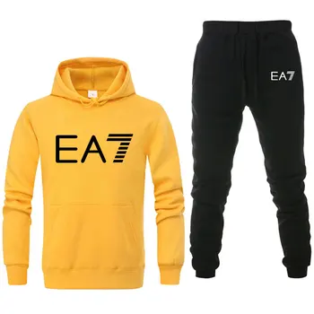 

Autumn Winter Fashion Casual Men's Sets Tracksuit Men Sweat Suit Long Sleeve Hoodie + Pants Two Piece Set Brand Men's Sportsuits