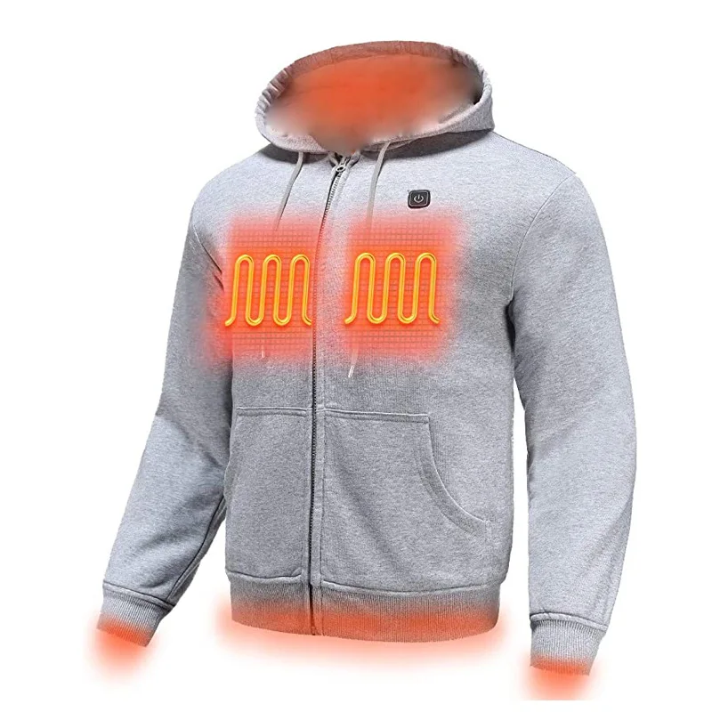 PARATAGO 2020 Outdoor Electric USB Heating Sweaters Hoodies Men Winter Warm Heated Clothes Charging Heat Jacket Sportswear P5103