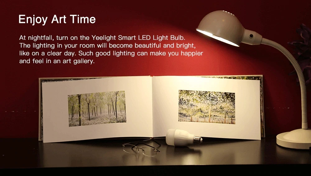 Mi jia Yee светильник, умный светодиодный светильник, Шариковая лампа, Wi-Fi пульт дистанционного управления, Xiaomi mi, домашнее приложение, E27 лампа 10 Вт, 1700 к-6500 К, белый и теплый светильник