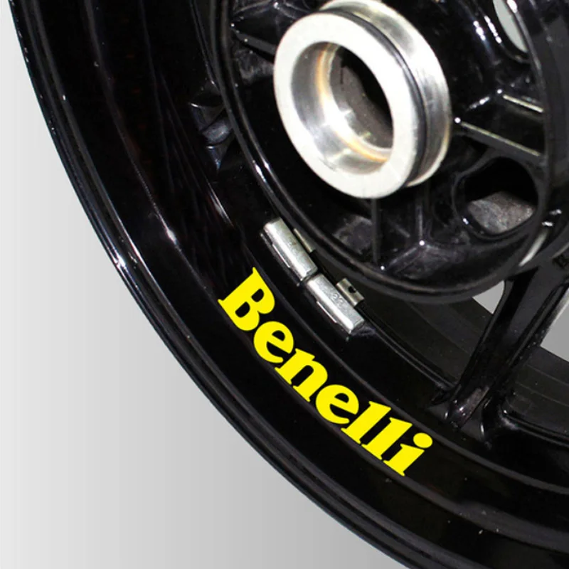 

A set of 8pcs high quality Motorcycle Wheel Sticker Decal Reflective Rim Motorcycle logo decal Suitable For Benelli