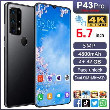 

SOYES P43Pro Mobile Phones Android 2GB RAM 32GB ROM Smartphones Waterproof 4800mAh P43 Pro 6.7inch Face Unlock Cell Phones