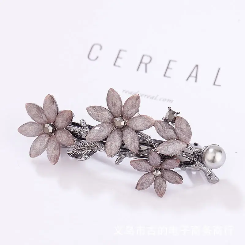 

Hairpin Back Head Rhinestone Sunflower Top Clip Elegant Spring Hairpin Hair Accessories for Girls Small Hair Tie Women